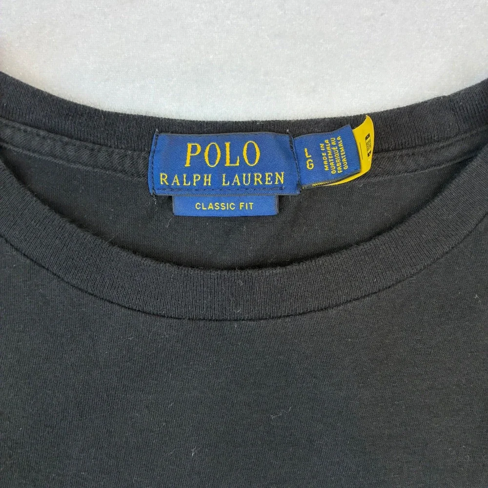 Polo Ralph Lauren T-Shirt Men Large Black Polo Bear Holiday Classic Fit Tee